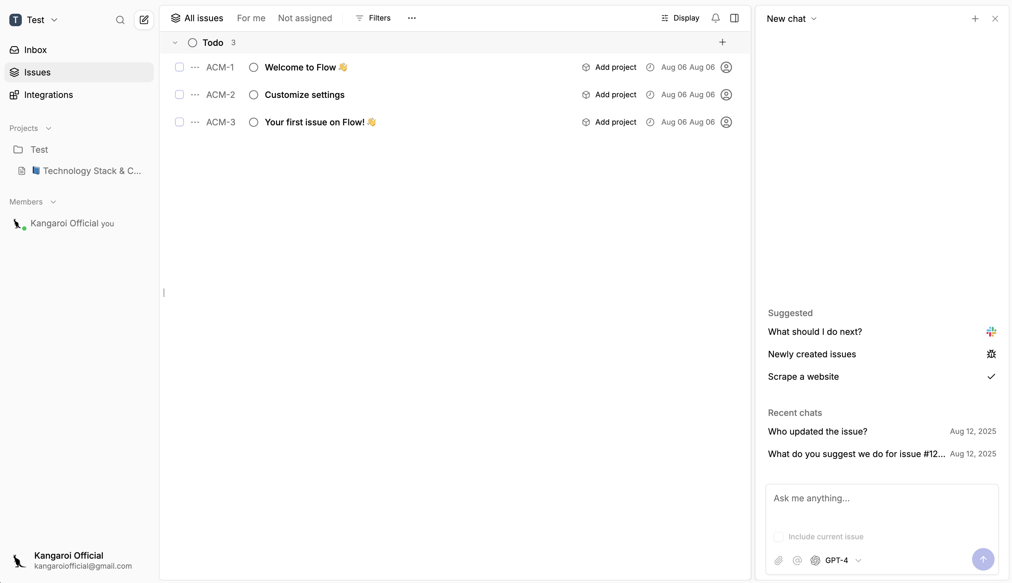 app screen